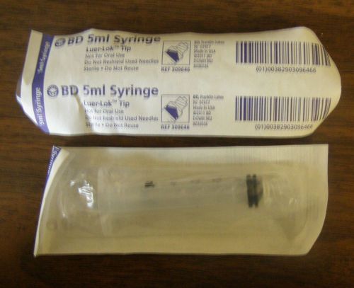 Bd 309646 syringe, 5ml with luer-lok tip (lot of 25) for sale