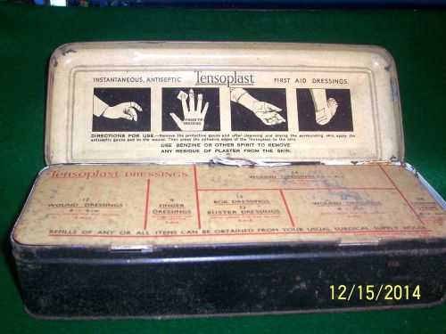 ANTIQUE TENSOPLAST FIRST AID DRESSING TIN