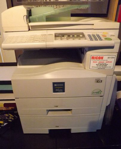 Ricoh Aficio 1013F Copier w/ 2 Draws and Side Feed Fax Machine Top Feed Works!!