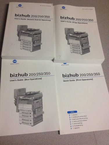 Lot Of 4 Konica Minolta Bizhub 200/250/350 User Guide Books / Quick Guide Books