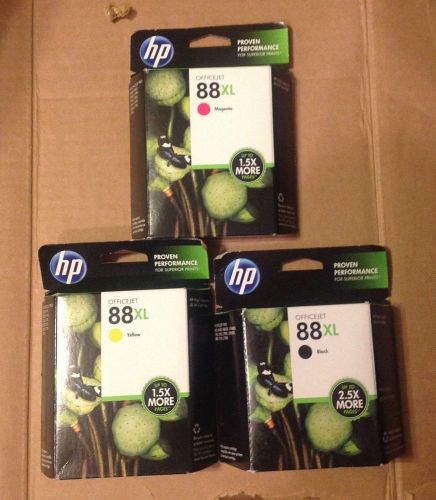 Gen. HP 88XL C9392AN C9393AN C9396AN  Lot of 3 New Sealed