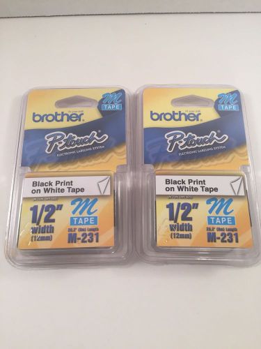 BROTHER P-TOUCH TAPES - (2) M231 TAPES - FREE SHIPPING