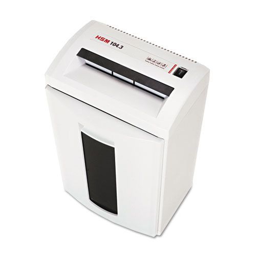 HSM 104.3 Continuous-Duty Strip-Cut Shredder, 24 Sheet Capacity. Sold as Each