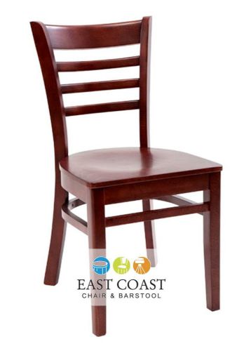 New Wooden Mahogany Ladder Back Restaurant Chair with Mahogany Wood Seat