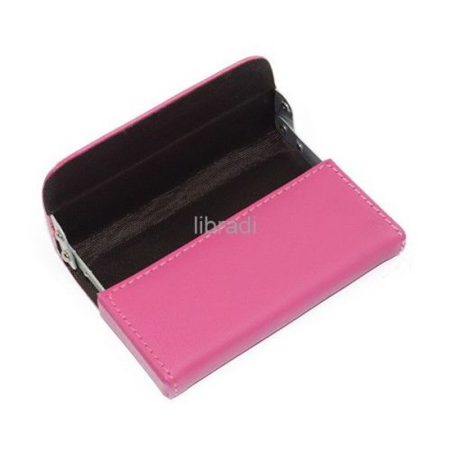 Stylish Business Name ID Credit Card Folder Holder Case Rose Pink