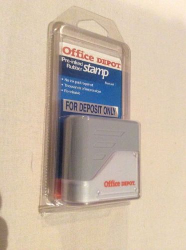 OFFICE DEPOT &#034;FOR DEPOSIT ONLY&#034;  STAMP   BLUE  NIB