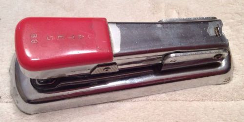 Vintage Bates 88 Desk Stapler Red