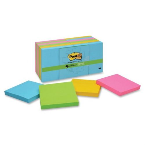 Post-it Evernote Super Sticky Notes - Removable, Recyclable - 3&#034; X (65412ssmev)