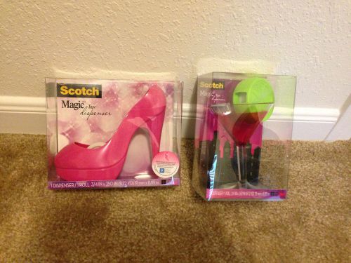 Scotch Tape Dispenser Combo Stiletto Shoe Blue Post It Notes New Office Purse