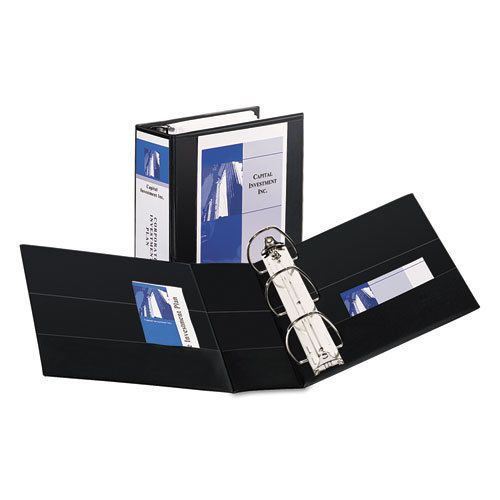 Durable view binder with two booster ezd rings, 5&#034; capacity, black for sale