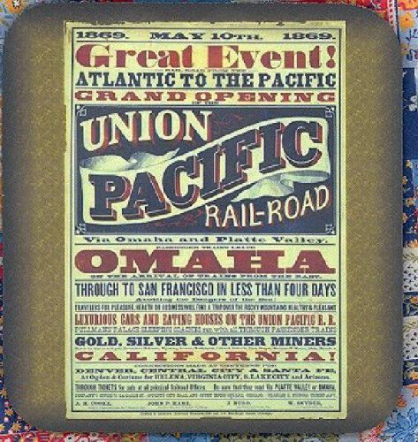 UNION PACIFIC RAILROAD Heavy Rubber Backed Mousepad #0876 UPRR