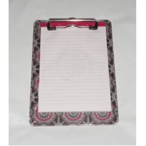 DIVOGA Izabella Decorative CLIPBOARD &amp; NOTEPAD 50 SHEETS Pink and Black 8.25 x 6
