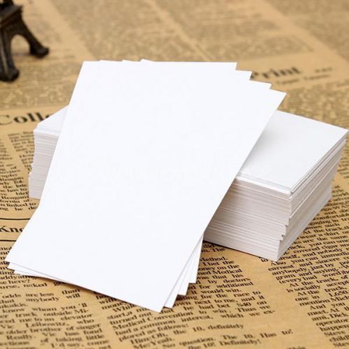 100PCS White Blank Trading Business Wood Cards Label Tag Name Card 90 x 55mm DIY