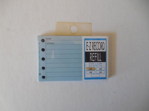 E-Z Record Refill 126 Blue  2 1/2&#034; x 3 7/8&#034;