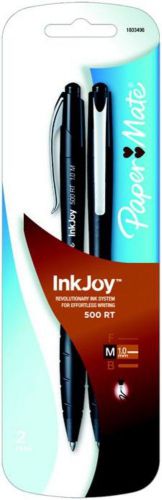 Sanford Paper Mate InkJoy 500 Retractable Ballpoint Pen Med Point Black 2 Count