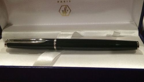 Waterman Hemisphere Black Chrome Trim Ball Point Pen GIFT FREE SHIP