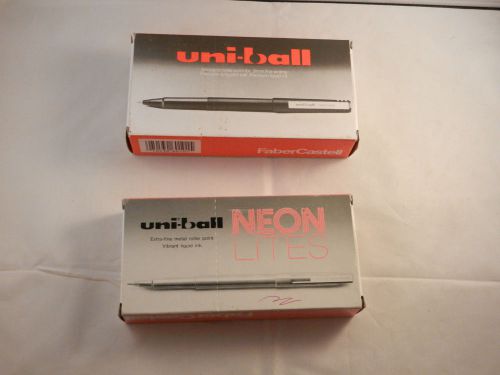 UNI-BALL PENS - 12 BLACK / 12 WINE SHINE &#034;NEW&#034; GREAT FOR SCHOOL / WORK