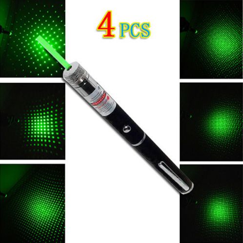 4pcs 5mw Green Laser Pointer Star CAP Projector Pen Lazer 532nm 2 in 1