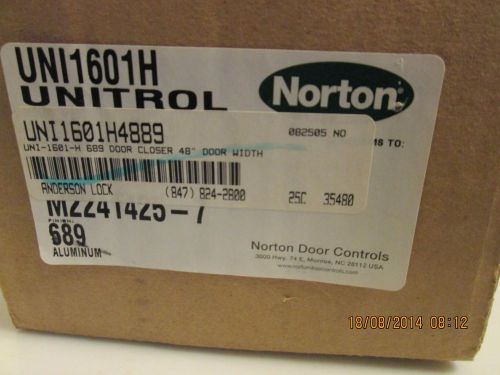 NEW NORTON UNITROL UNI1601H X 689 ALUMINUM FINISH HOLD OPEN UNI1601 DOOR CLOSER