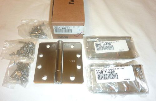 3 Ives 3CB1 4.5&#034; x 4.5&#034; 646/US15 RC-1/4&#034; 3 Knuckle Mortise Hinge SATIN NICKEL