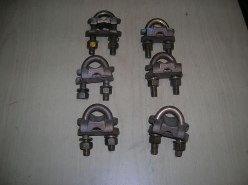 Lot of 6 bronze ground clamps 3/4 inch ground rod to # 2 cable for sale