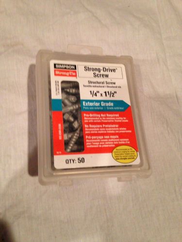 Simpson strong-tie, sds structural screw, ext, 1/4&#034; x1 1/2&#034;, no pre-drilling(50) for sale