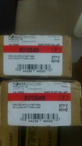 Lot of 2 Power Lighting Products Valmiser 8G1084W Ballast Rapid Start 277V 60Hz