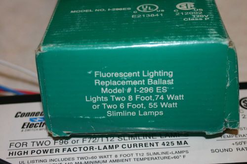 MODEL # I-296 ES FLUORESCENT LIGHT BALLAST