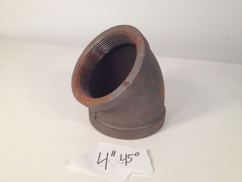 4&#034; NPT Black Iron Pipe Elbow 45 Degree USA Malleable - p45