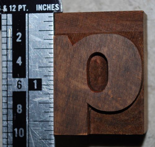 Vintage / Antique Letterpress Wood Printer&#039;s Type &#034;q&#034;. lower case 1 11/16&#034; tall