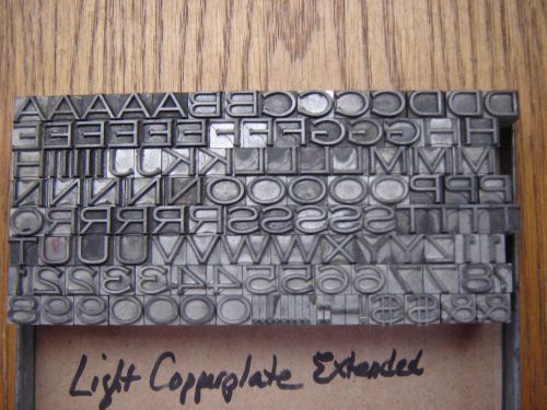 Letterpress Metal Type  &#034;Light Copperplate Extended #70&#034; 24 Point