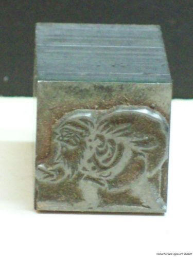 Vintage Santa Claus Printers Block Letterpress Christmas Metal Small