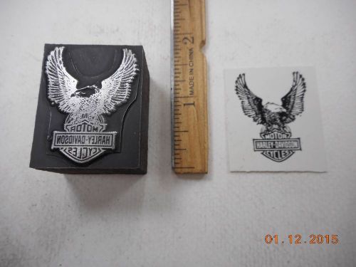 Letterpress Printing Printers Block, Harley Davidson Motorcycles Eagle Emblem