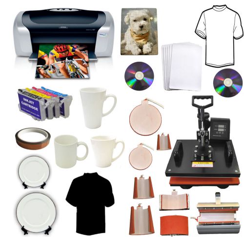 8in1Heat Transfer Press,Epson C88+,Cartridges,T-shirts,Mugs,Hat,Plate,Phone Case