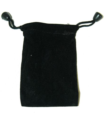 15 Pack Small Black Velvet Cloth Drawstring Jewelry Gift Pouch Bags w Neck Strap