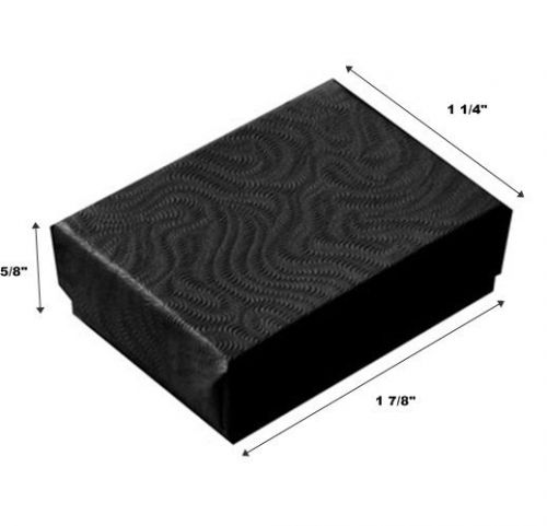 200 Small Swirl Black Cotton Fill Jewelry Gift Boxes 1 7/8 x 1 1/4 x 5/8