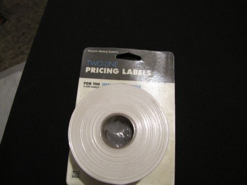 MONARCH 1115 TWO LINE PRICING LABELS 4500 PLAIN WHITE LABELS L@@K