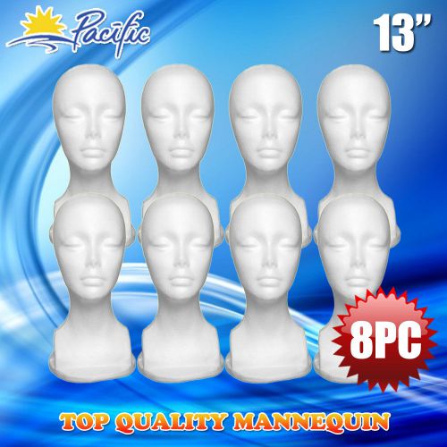 HALLOWEEN 8PC 13&#034; STYROFOAM FOAM MANNEQUIN MANIKIN head display wig hat glasses