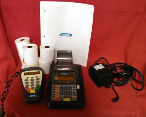 HYPERCOM T7PLUS CREDIT CARD MACHINE,POWER CHORD, PAD, MANUAL (NO CONTRACT)