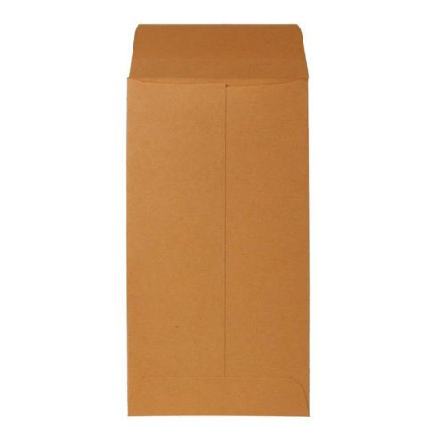 Sparco Kraft Coin Envelope, Gummed, 28 lb., 3 1/2&#034;x6 1/2&#034;, Brown