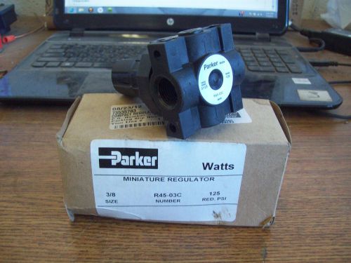 NEW PARKER WATTS MINIATURE REGULATOR 3/8 125 PSI R45-03C