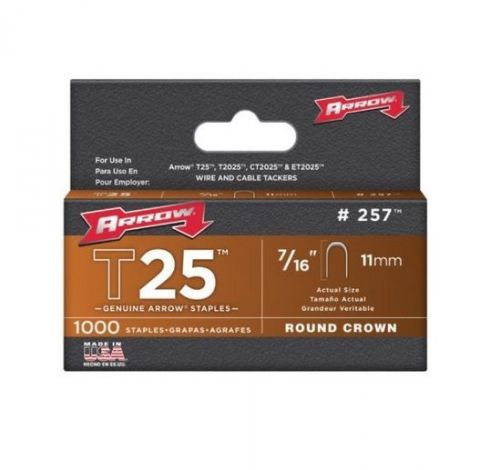 Brand New Arrow Staples T25 Box 1000 - 7/16 inch