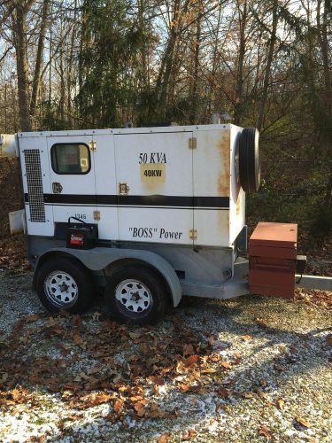 BOSS 40KW Trailer Mounted Diesel Generator 1 &amp; 3 Phase Isuzu Engine Sound Proof*