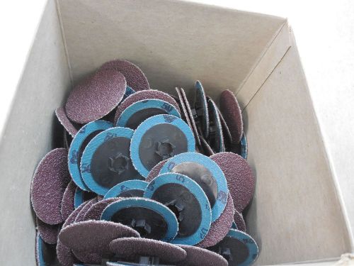 100 standard abrasive 1-1/2&#034; 50 grit clickon 2 ply quick change sanding discs for sale