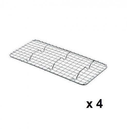 Pack of 4 chrome plated 4&#034; x 8&#034; wire pan grate, cooling rack, baking, bakery for sale