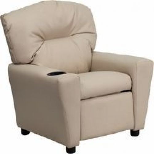 Flash Furniture BT-7950-KID-BGE-GG Contemporary Beige Vinyl Kids Recliner with C