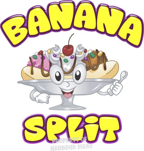 Banana Split Decal 14&#034; Ice Cream Soft Serve Cart Stand Concession Food Truck