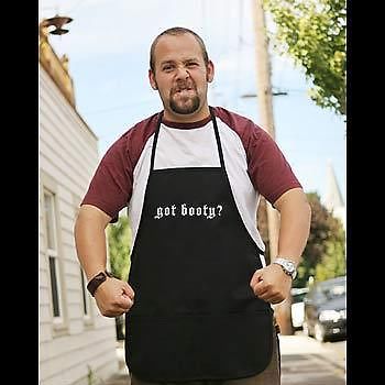 Got Booty? Black Pirate Grilling Kitchen Apron Skull and Bones Grog Ship&#039;s Cook