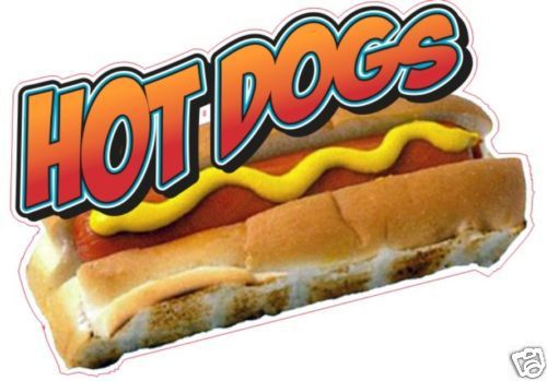 Concession Hot Dog Cart Food Restaurant Sign Decal 12&#034;