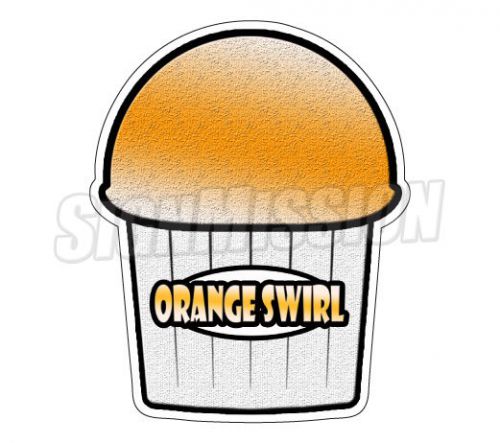 ORANGE SWIRL FLAVOR Italian Ice Decal shaved ice cart trailer stand sticker